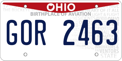 OH license plate GOR2463