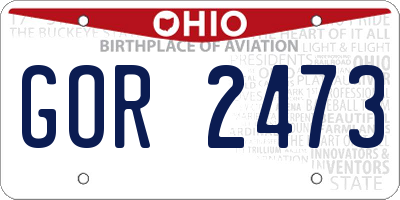 OH license plate GOR2473