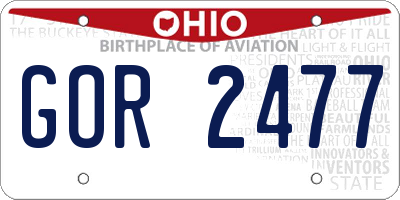 OH license plate GOR2477
