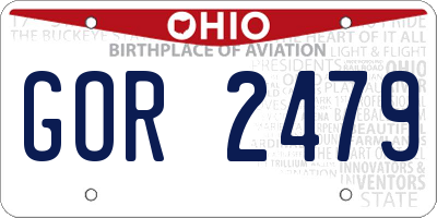 OH license plate GOR2479