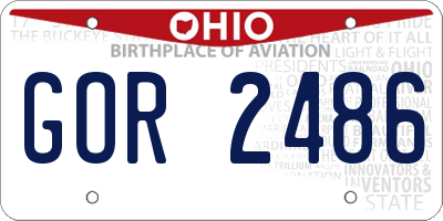OH license plate GOR2486