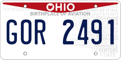 OH license plate GOR2491