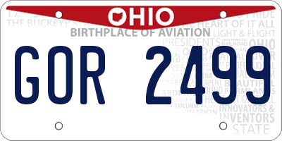 OH license plate GOR2499