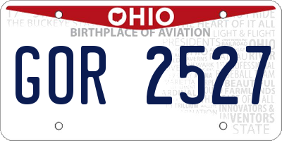 OH license plate GOR2527