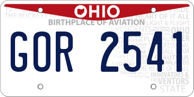 OH license plate GOR2541