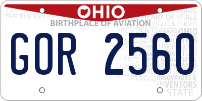 OH license plate GOR2560