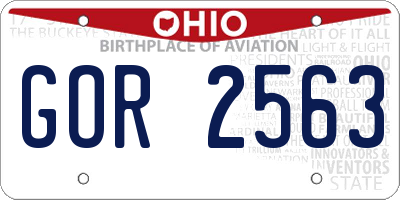 OH license plate GOR2563