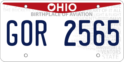 OH license plate GOR2565