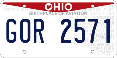 OH license plate GOR2571