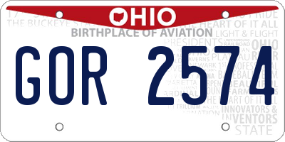 OH license plate GOR2574