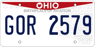 OH license plate GOR2579