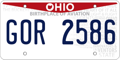 OH license plate GOR2586