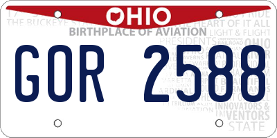 OH license plate GOR2588