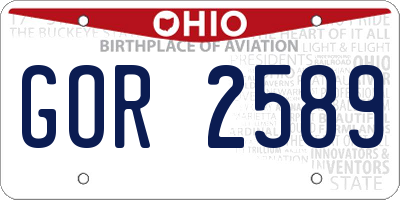 OH license plate GOR2589
