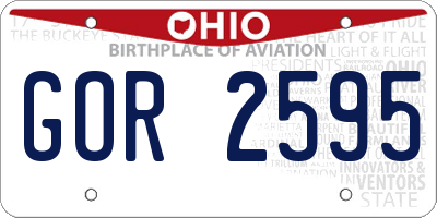 OH license plate GOR2595