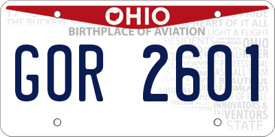OH license plate GOR2601