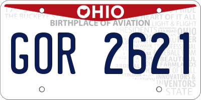 OH license plate GOR2621