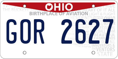 OH license plate GOR2627