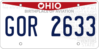 OH license plate GOR2633