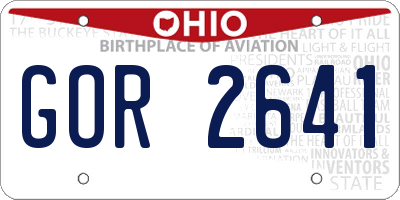 OH license plate GOR2641