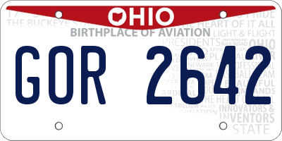OH license plate GOR2642