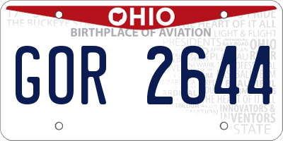 OH license plate GOR2644