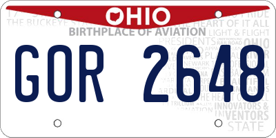 OH license plate GOR2648
