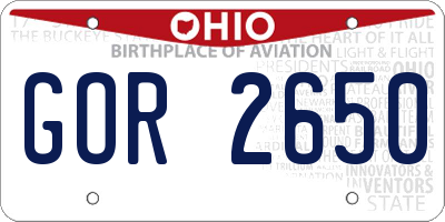 OH license plate GOR2650