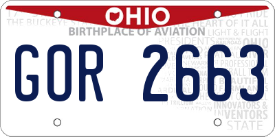 OH license plate GOR2663