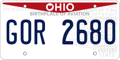 OH license plate GOR2680