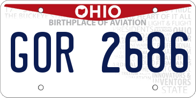 OH license plate GOR2686