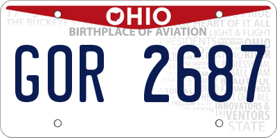 OH license plate GOR2687
