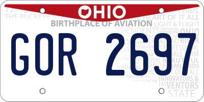 OH license plate GOR2697