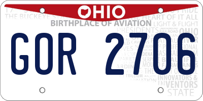 OH license plate GOR2706
