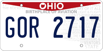OH license plate GOR2717