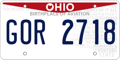 OH license plate GOR2718