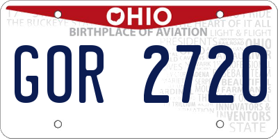 OH license plate GOR2720