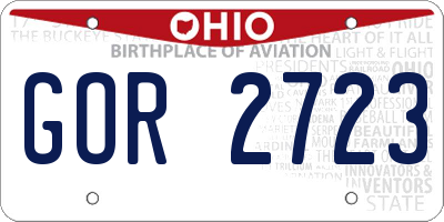 OH license plate GOR2723