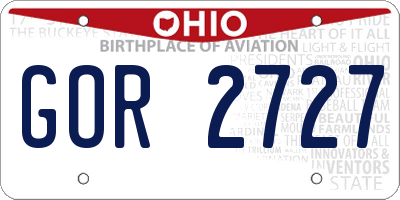 OH license plate GOR2727