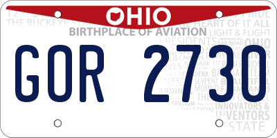 OH license plate GOR2730