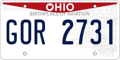 OH license plate GOR2731
