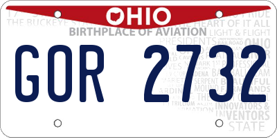 OH license plate GOR2732
