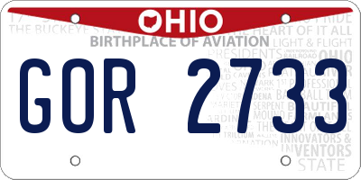 OH license plate GOR2733