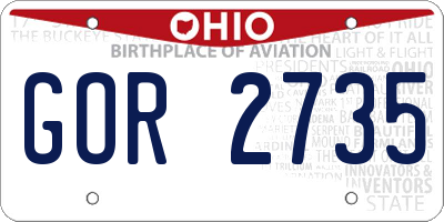 OH license plate GOR2735
