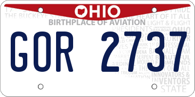 OH license plate GOR2737