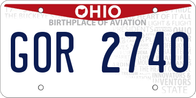 OH license plate GOR2740