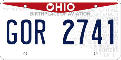 OH license plate GOR2741