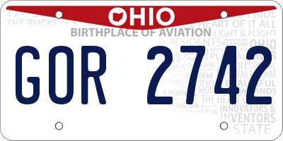 OH license plate GOR2742