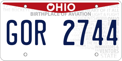 OH license plate GOR2744