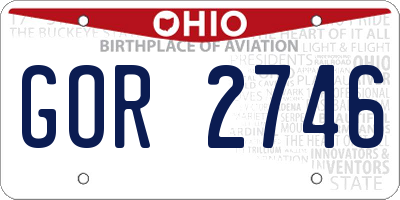 OH license plate GOR2746
